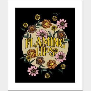 Flaming Lips Name Personalized Flower Retro Floral 80s 90s Name Style Posters and Art